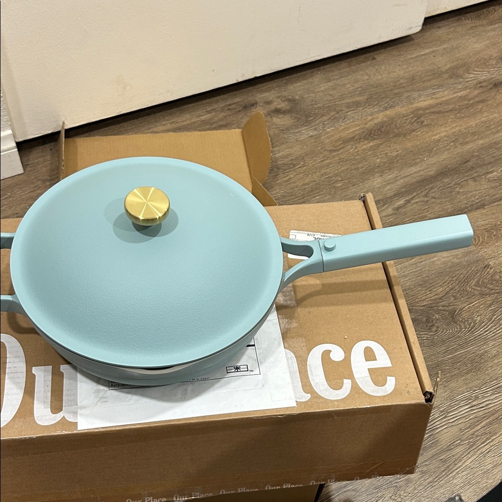 Our Place X Selena Gomez Teal Pan with Brass Knob